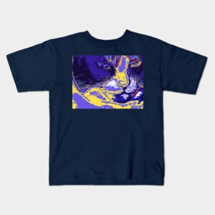 Cat in abstract colors Kids T-Shirt